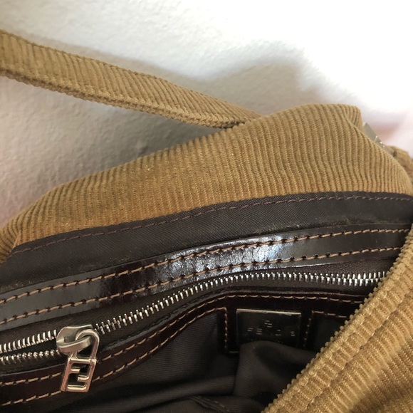 Fendi Beige Corduroy Baguette Bag Authentic Y2K - Picture 5 of 8